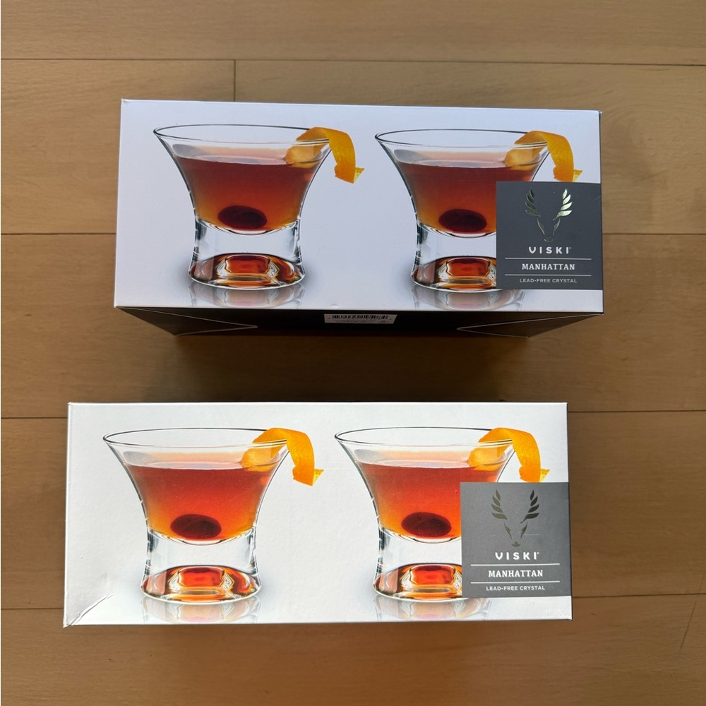 Viski Manhattan Cocktail Glass Set of Four - new in box
